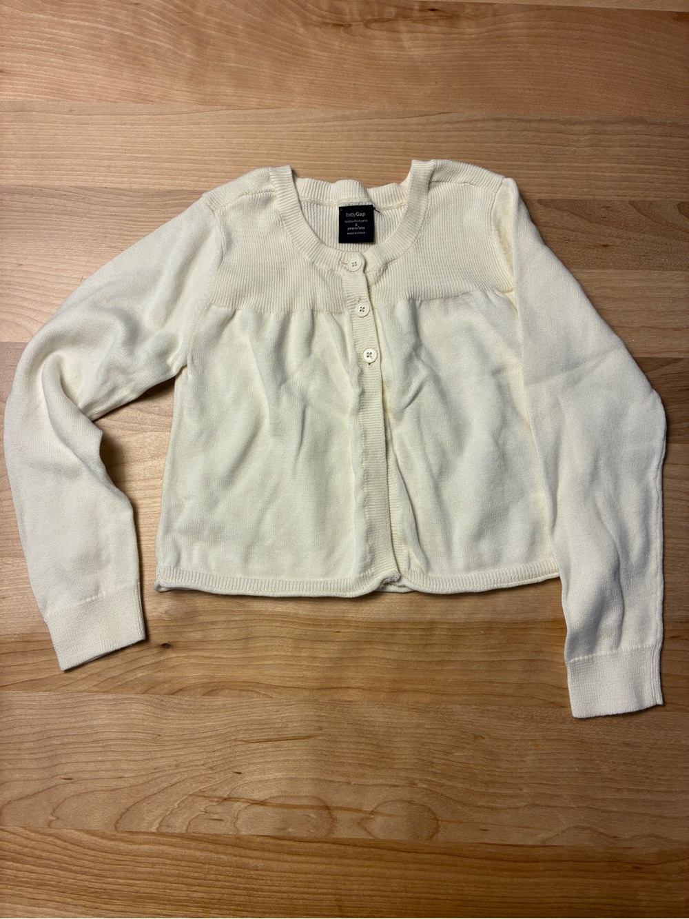 GAP Cream Button-Front Cropped Cardigan